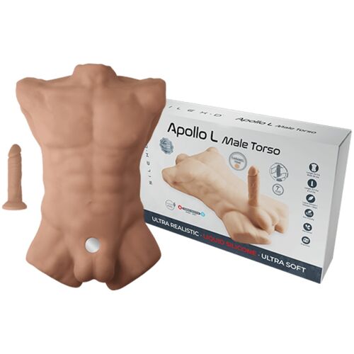 Realistischer Männer-Torso mit Po und Penis – Apollo L Karamell
