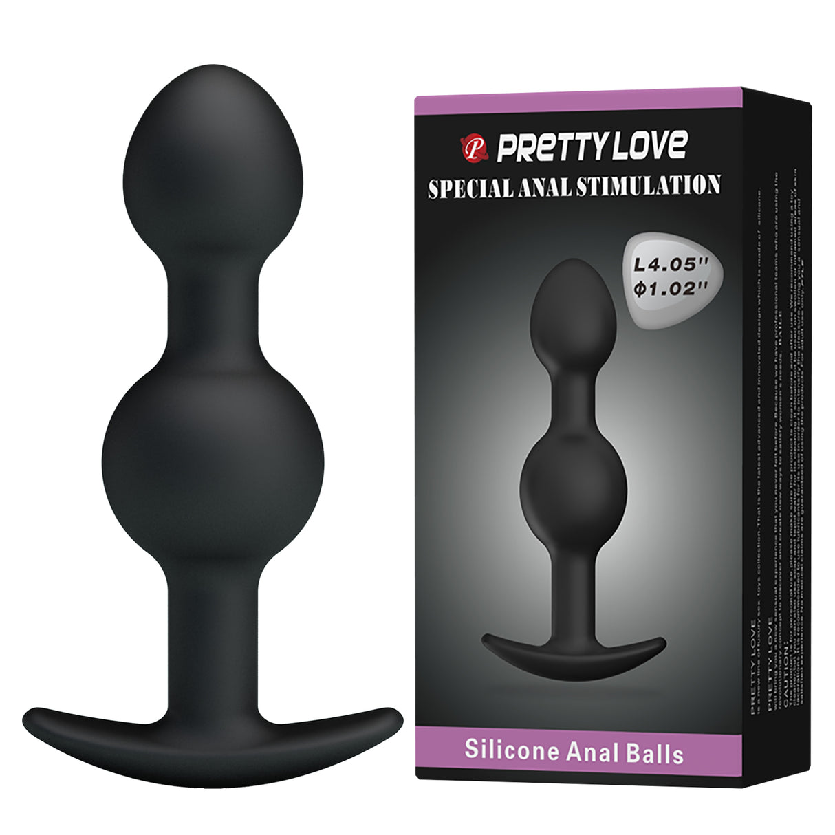 Chapelet anal silicone avec billes lestées 10 cm