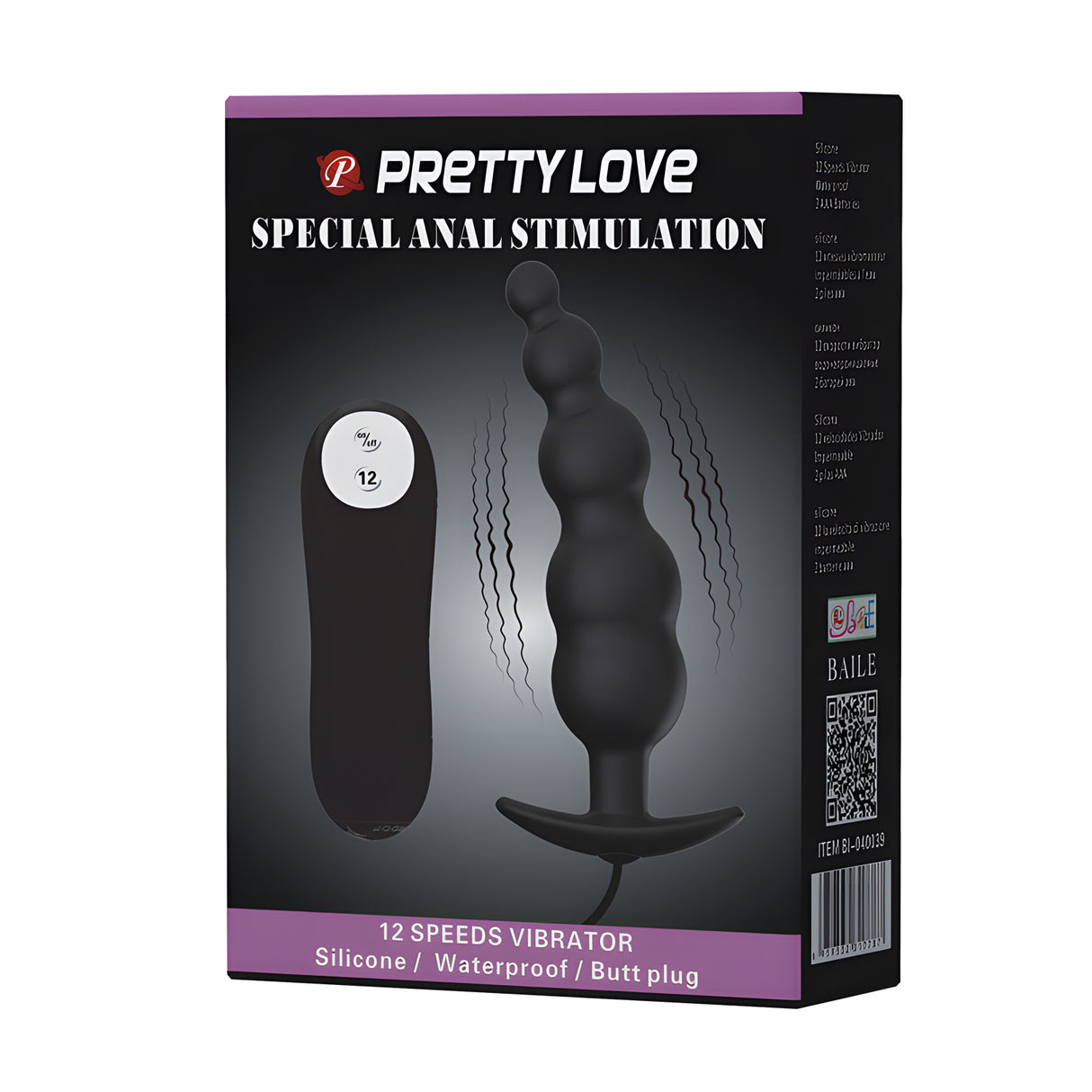 Vibrierender Analplug mit 12 Modi im Prostata-Design