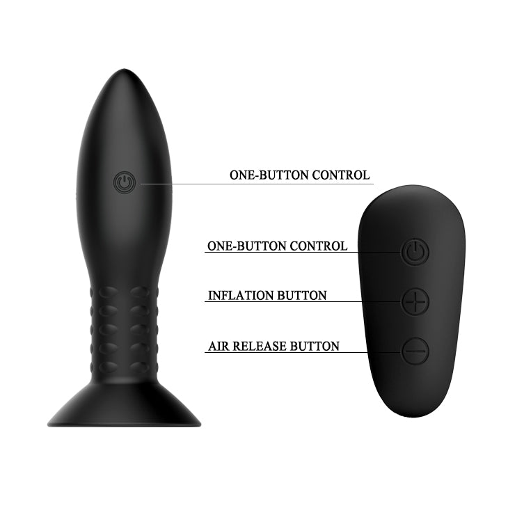 Aufblasbarer Analplug mit rotierenden Kugeln 13 cm