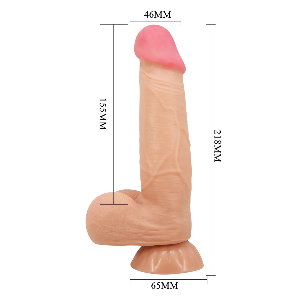 Gode réaliste vibrant et coulissant 21,8 cm