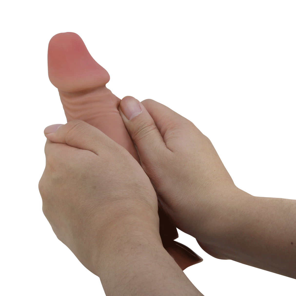 Realistischer brauner Dildo mit beweglicher Haut 19 cm