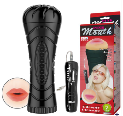 Vibrierender realistischer Mund-Masturbator, 7 Modi
