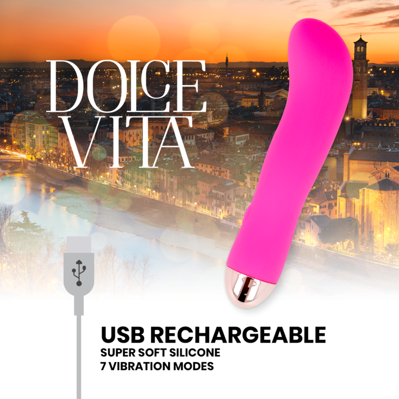 DOLCE VITA VIBRATEUR RECHARGEABLE DEUX ROSE 7 VITESSES