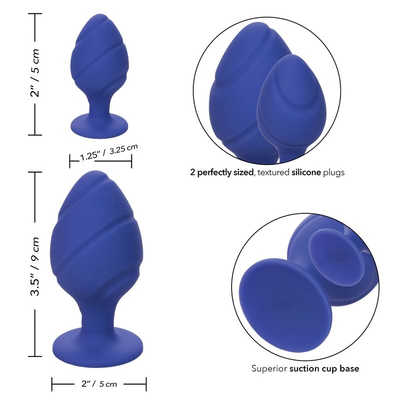 Kit 2 plugs silicone avec ventouse violet — détail matière