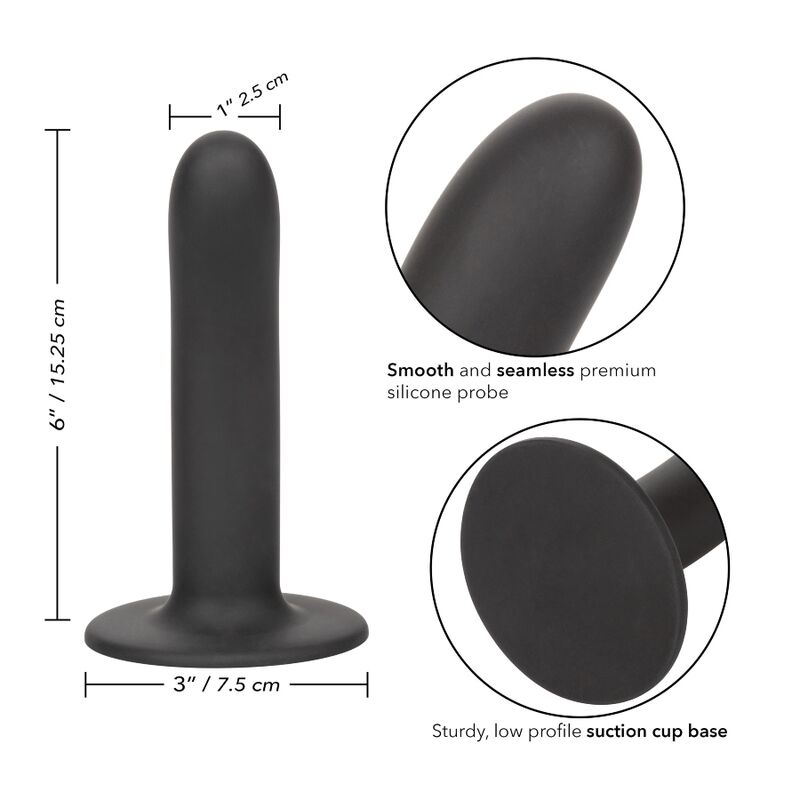 Glatter schwarzer Silikondildo für den P-Punkt 15 cm – Boundless