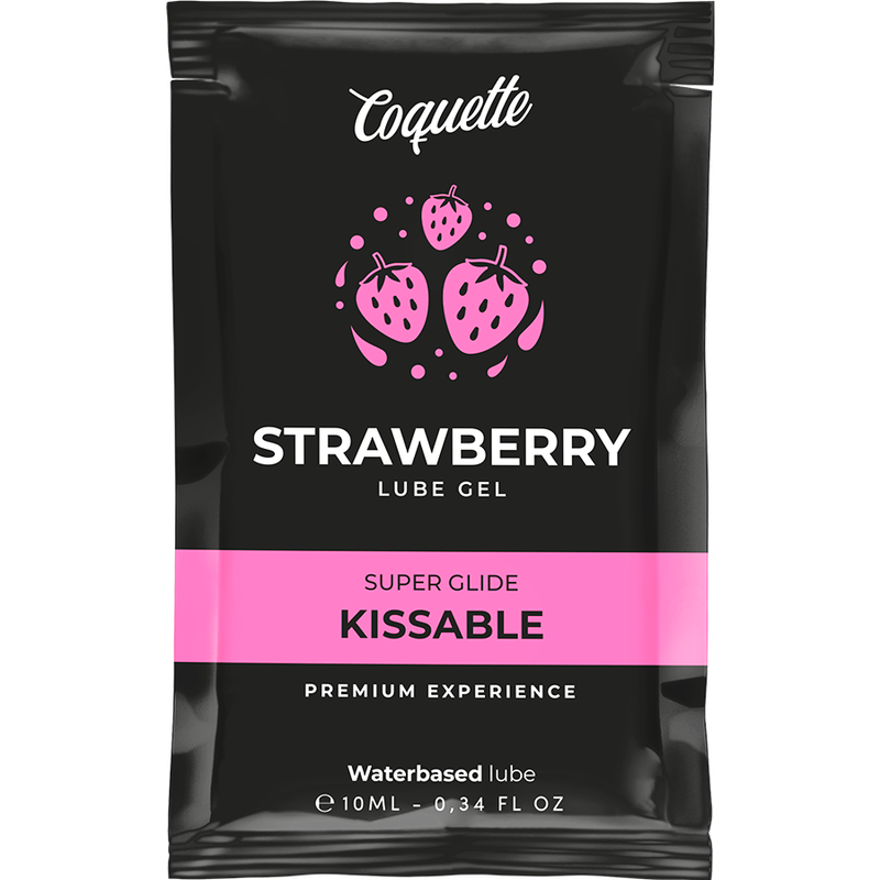 Dose lubrifiant fraise comestible — vue détaillée