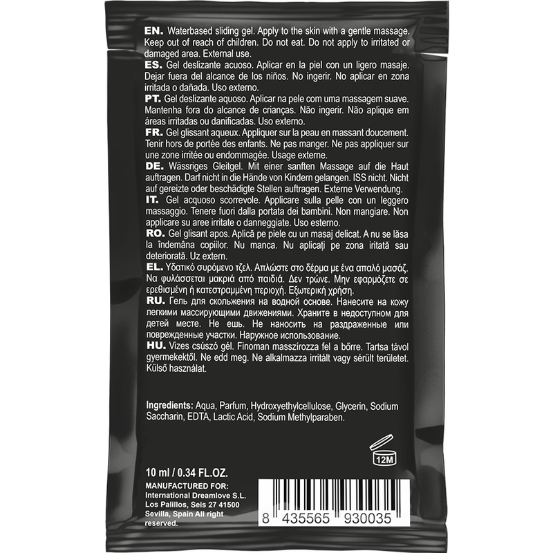 Dose lubrifiant fraise comestible — vue de profil