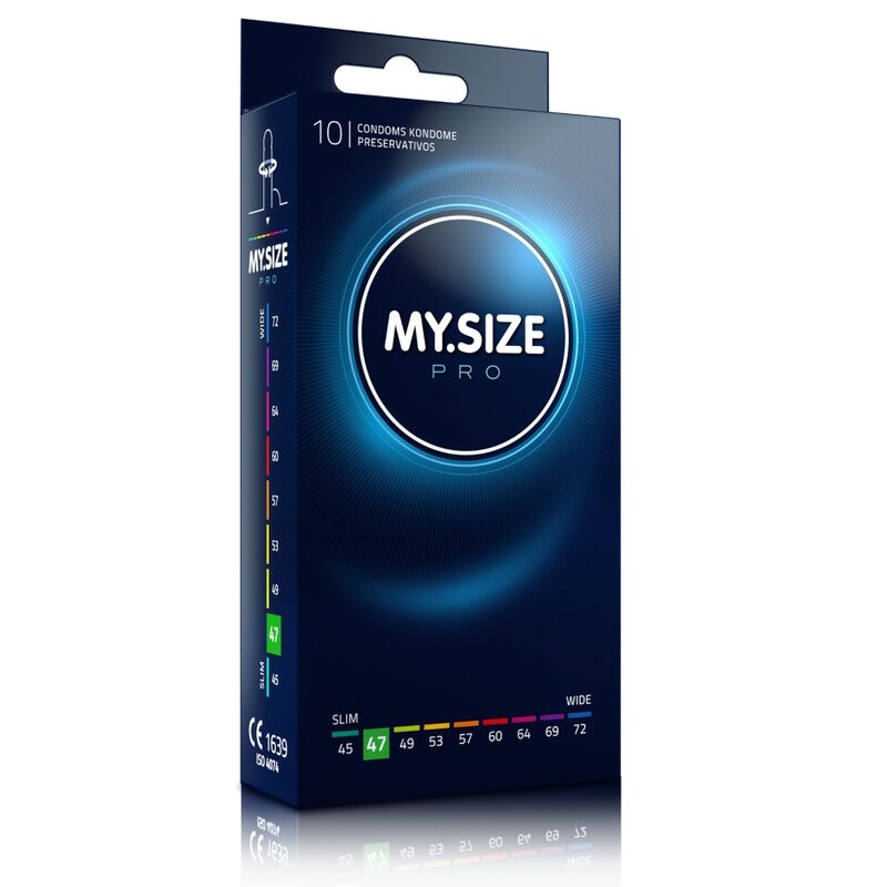 Mug pénis My Size Pro Préservatifs sur mesure 47 mm — My.Size Pro (lot de 10) vu de face