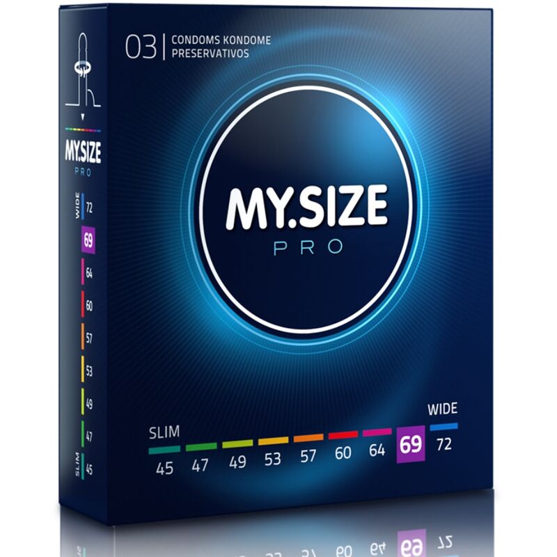 Mug pénis My Size Pro Préservatifs sur mesure 69 mm — My.Size Pro (lot de 3) vu de face