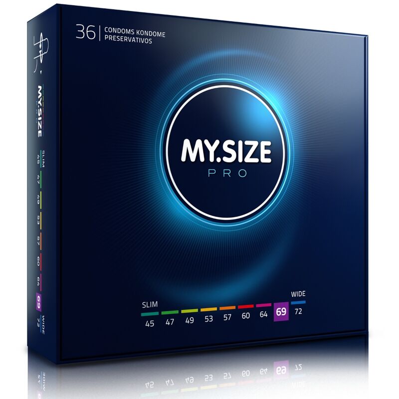 Mug pénis My Size Pro Préservatifs sur mesure 69 mm — My.Size Pro (lot de 36) vu de face