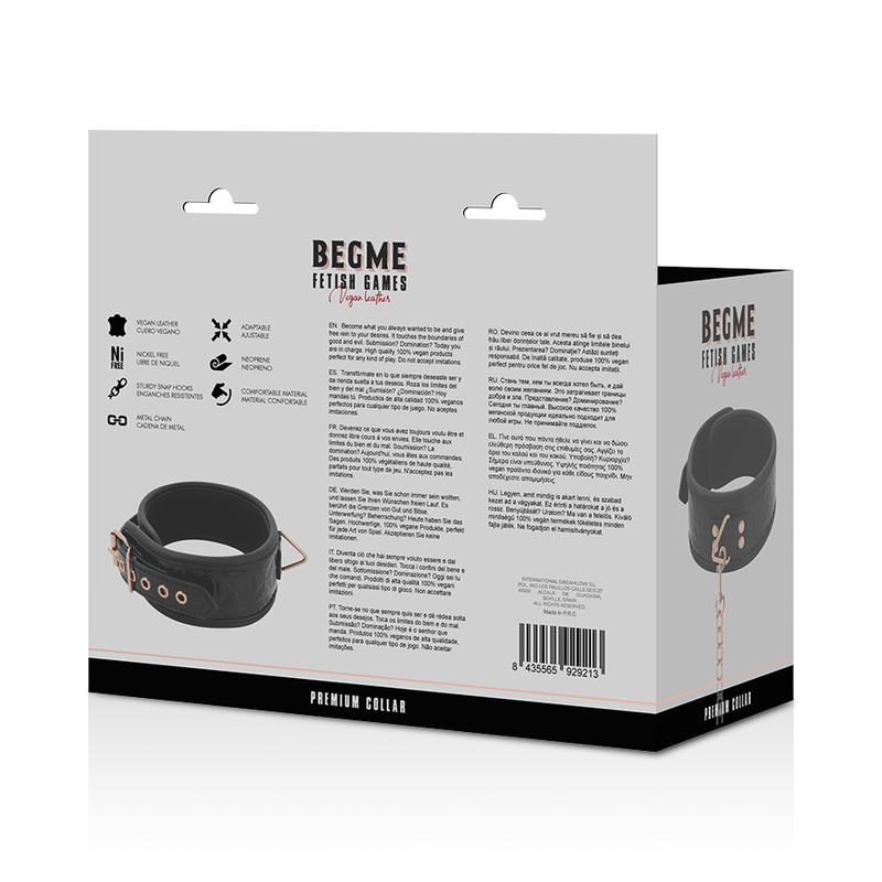 BEGME BLACK EDITION PREMIUM COLLIER EN CUIR VEGAN