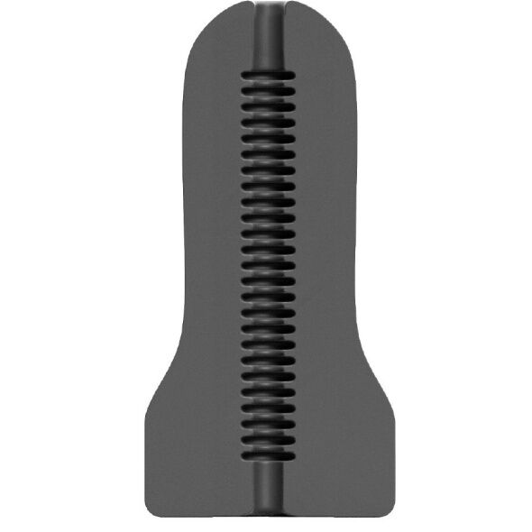 Gaine de masturbation lisse canal strié 17 cm — vue de profil
