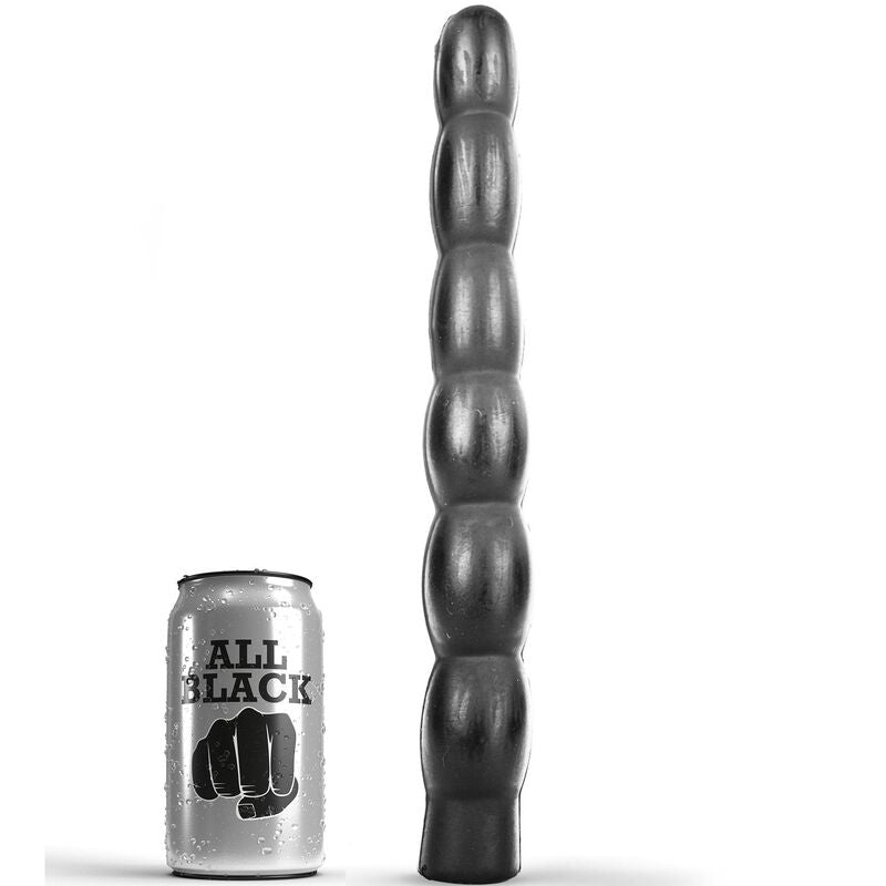 Chapelet anal 5 boules ondulées 32 cm · All Black · Chapelets anaux