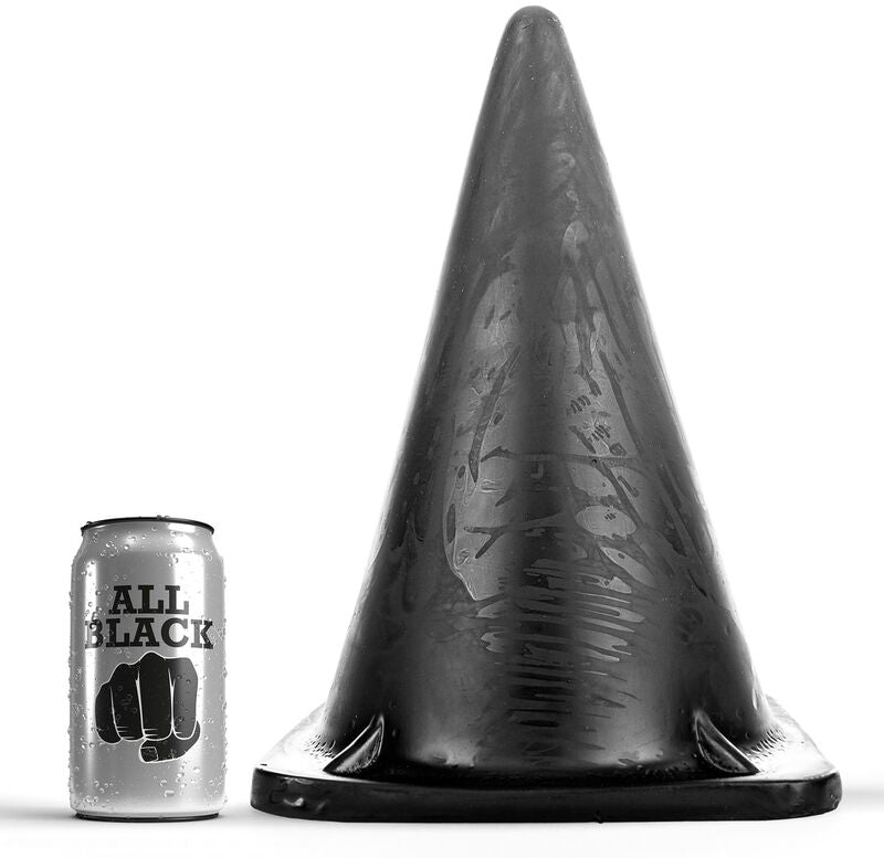 Plug anal Cône de dilatation pyramidal 30 cm diamètre 18 cm en PVC noir 30.0 cm vu de face
