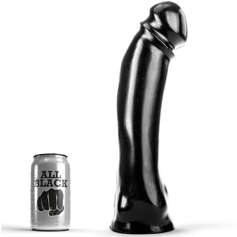 Gode Semi Réaliste noir XXL longue tige 33 cm · All Black · Godes Réalistes