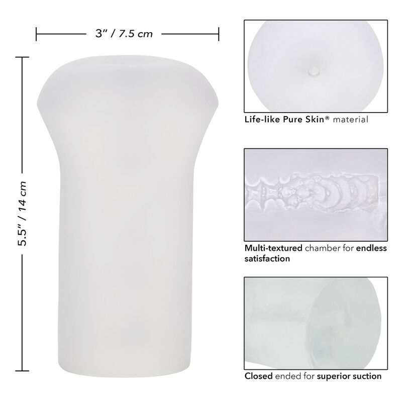 Masturbateur souple transparent ouvert — en situation