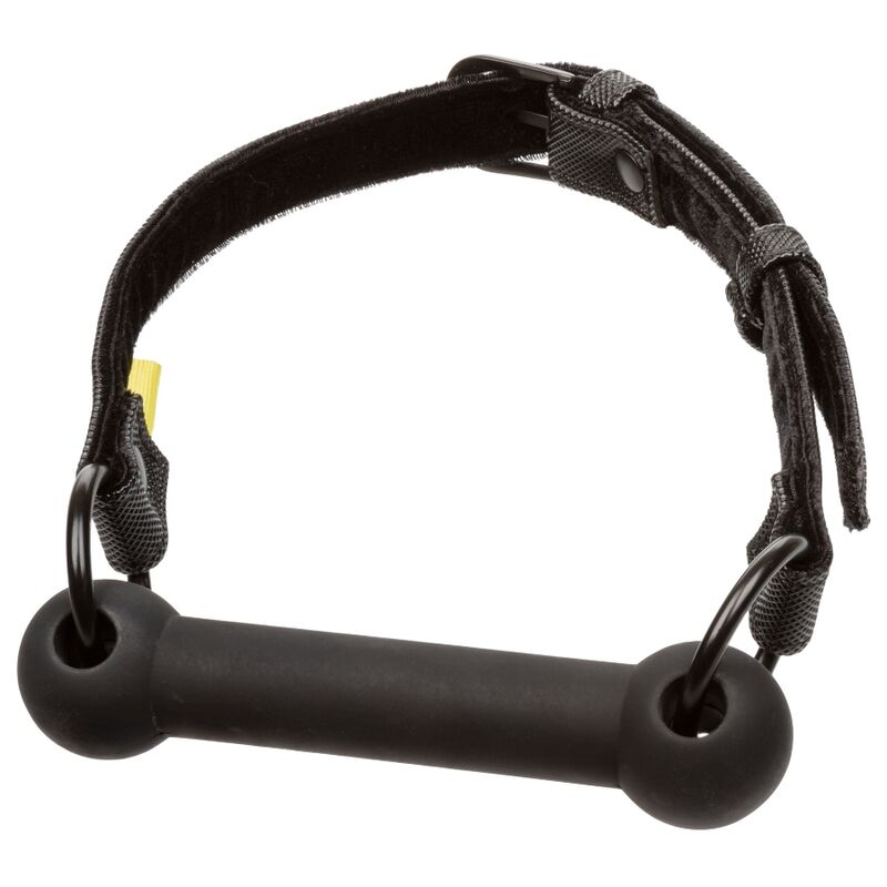 Bâillon barre silicone avec sangle velcro — gros plan