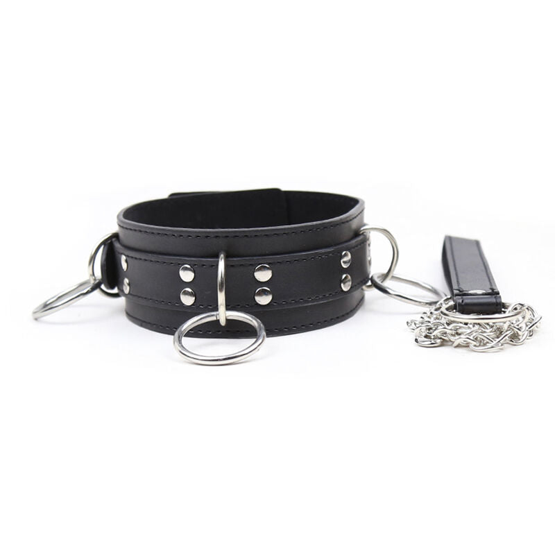 OHMAMA FETISH COLLIER DE SOUMISSION AVEC 3 ANNEAUX