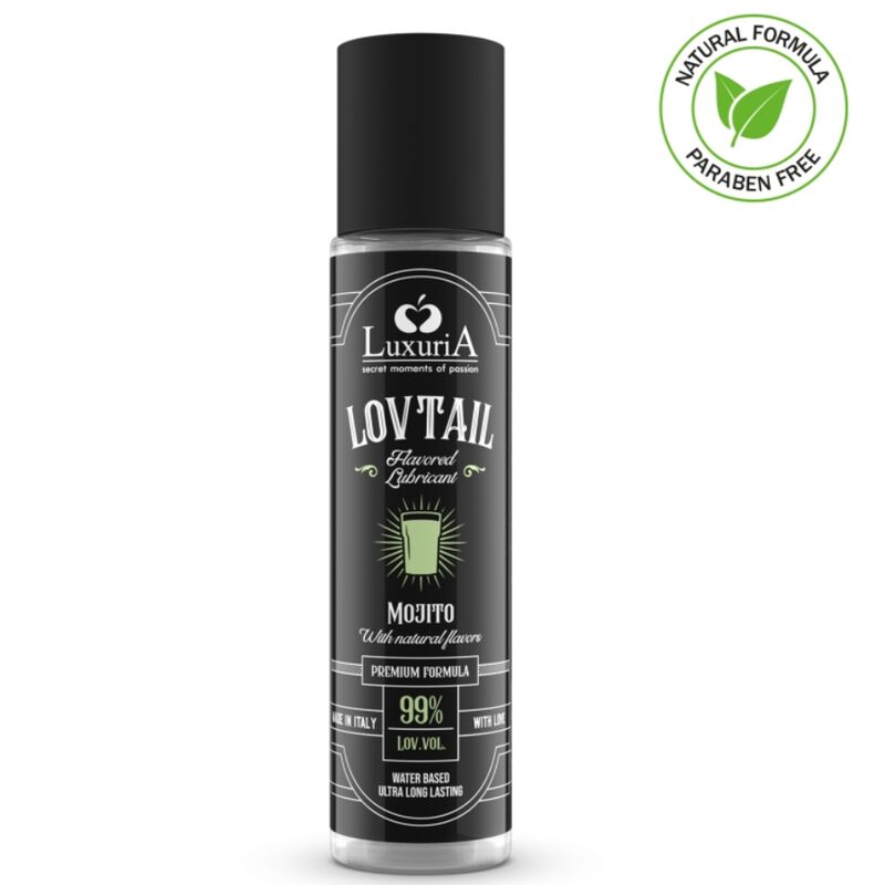 Lubrifiant aromatisé cocktail mojito — Luxuria Lovtail 60 ml · Intimateline Luxuria · Lubrifiants aromatisés