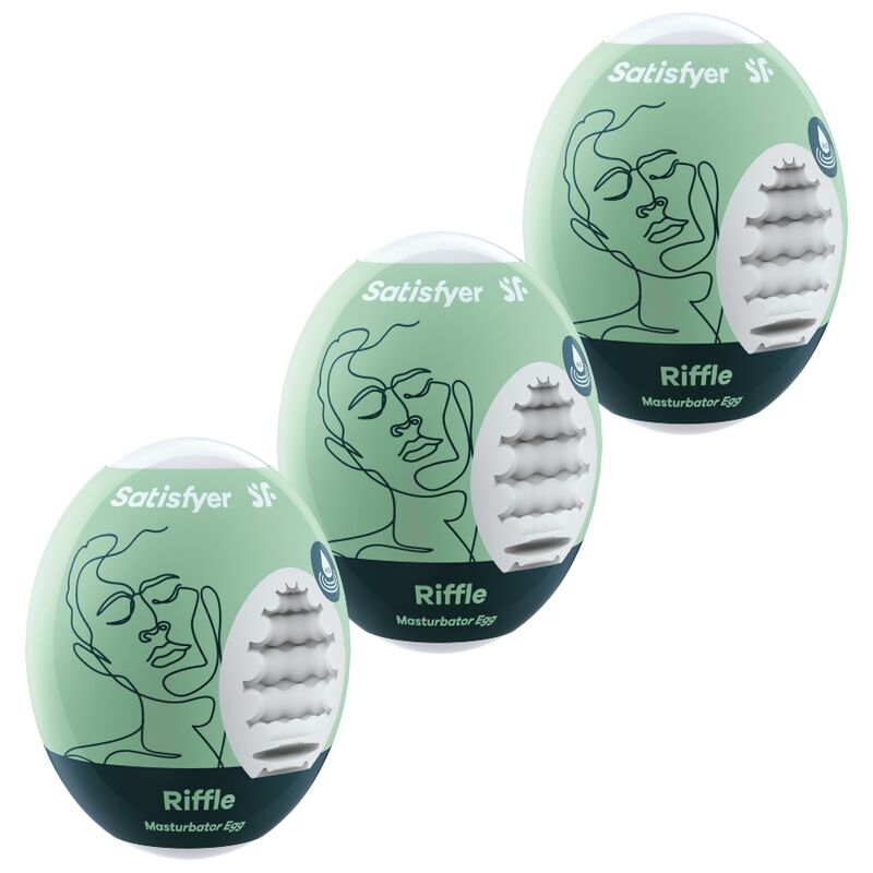 Huevo masturbador modelo Riffle de TPE verde para el placer íntimo.