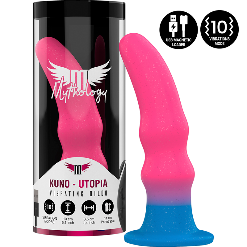 Gode fantasy vibrant double renflement 13 cm silicone — Kuno Utopia S · Mythology Fantasy Dildo · Godes Vibrants