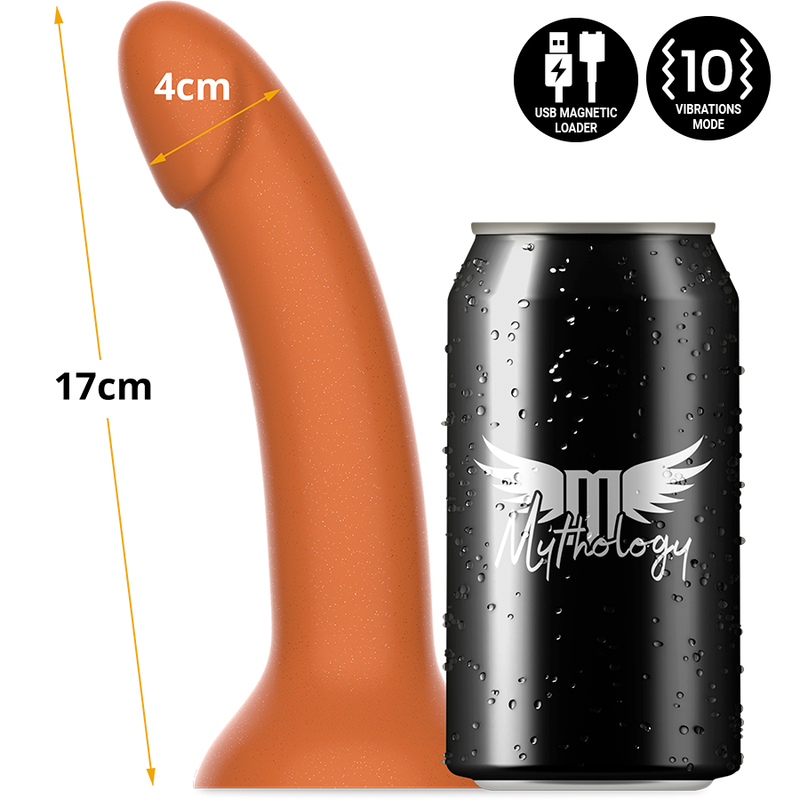 Gode vibrant semi réalise silicone ventouse 17 cm — vue de profil