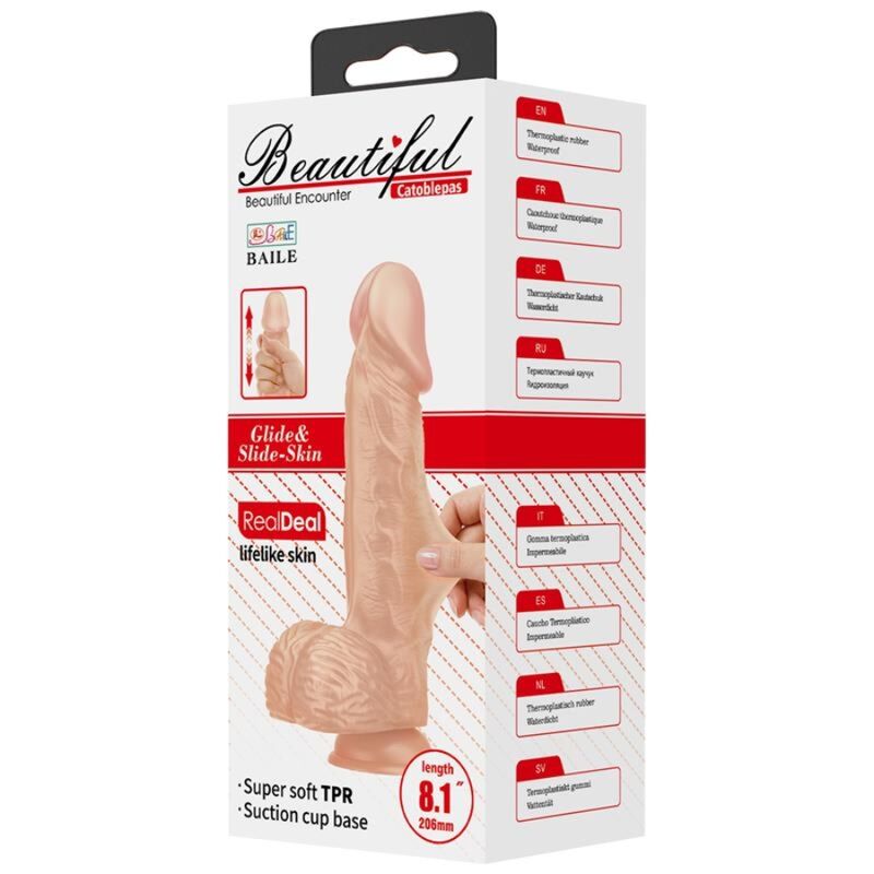 Gode réaliste avec ventouse 20,6 cm — vue de profil