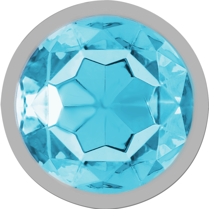 Plug bijou métal cristal bleu 7 cm — vue détaillée
