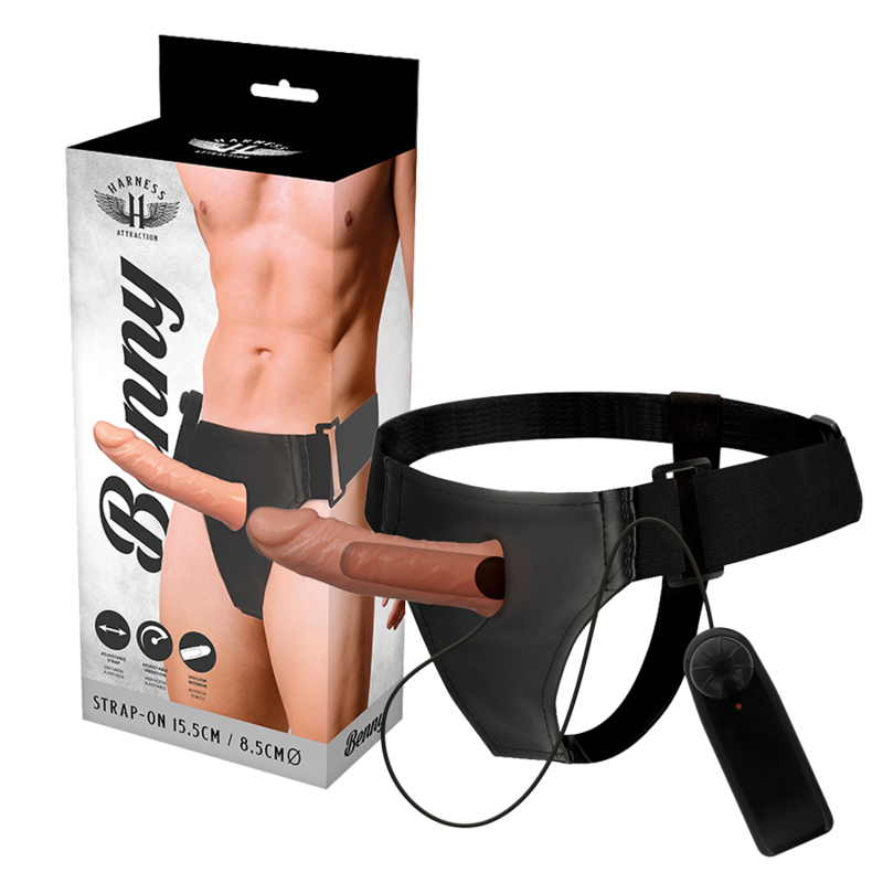HARNESS ATTRACTION RNES CREUX BENNY AVEC VIBRATEUR 15 CM O 45 CM