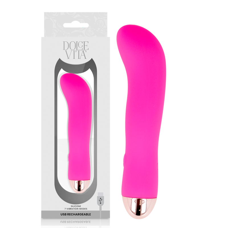 DOLCE VITA VIBRATEUR RECHARGEABLE DEUX ROSE 7 VITESSES