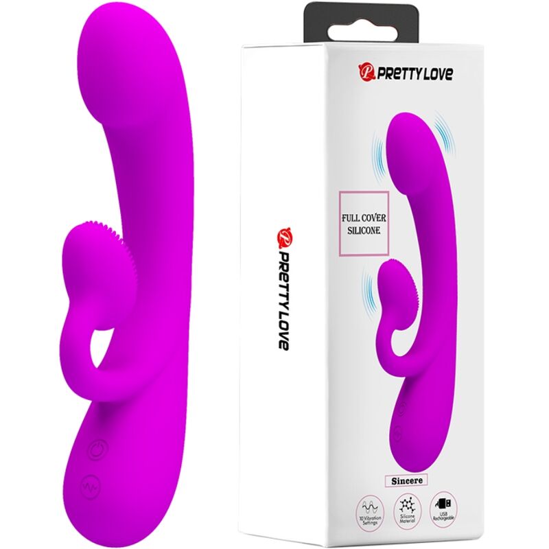 Vibrateur à succion pulsée silicone violet — Sincère · Pretty Love · Godes