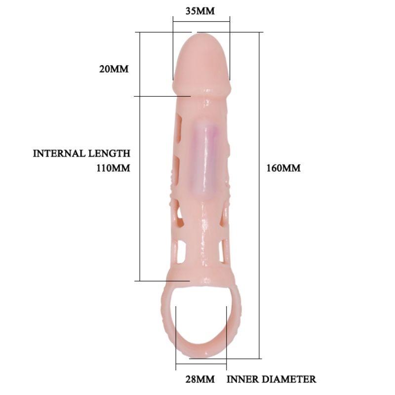 PRETTY LOVE HOUSSE DEXTENSION DE PENIS HARRISON AVEC VIBRATION ET SANGLE 135 CM