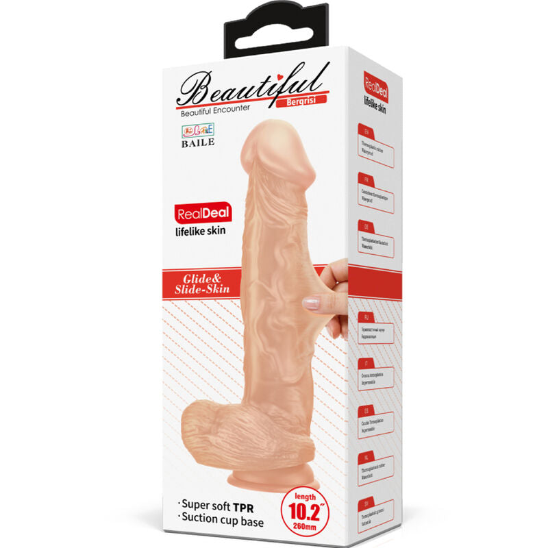 Boîte Baile Beautiful Encounter Bergrisi, TPR super souple et base ventouse, longueur 26 cm