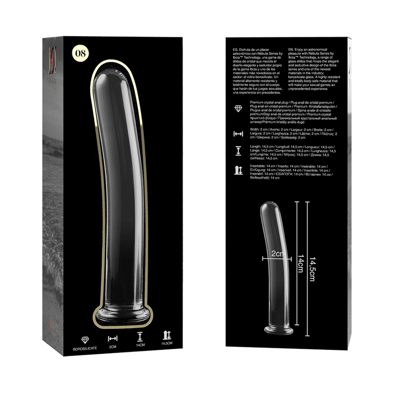 Gode en verre 14,5 cm — texture visible
