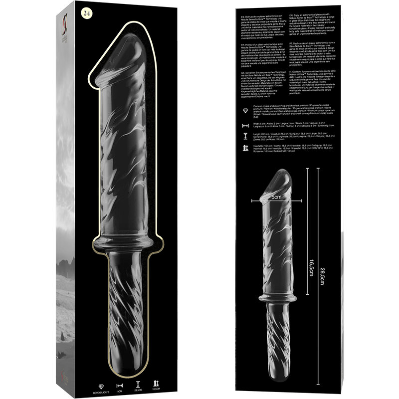 Gode verre XXL 28,5 cm Ø 5 cm — texture visible