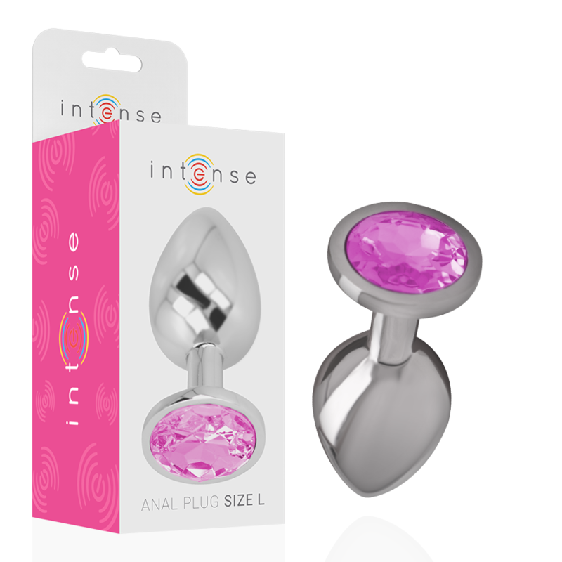 Plug alu strass rose taille L 9,3 cm — Intense · Intense Anal Toys · Plugs bijoux