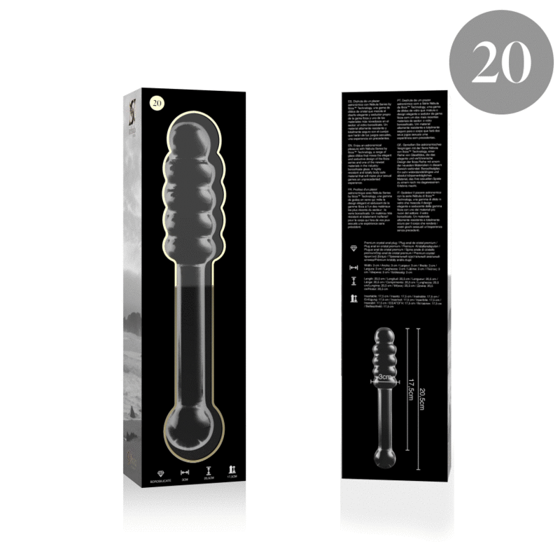 Gode verre double embout ondulé 20,5 cm — Nebula N.20 · Nebula Series By Ibiza · Godes sans vibration
