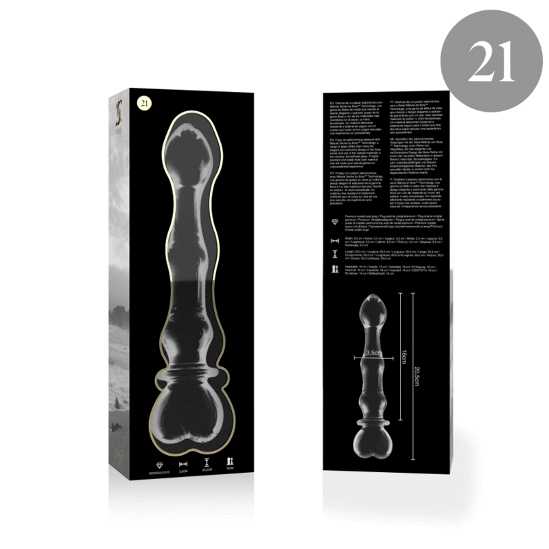 Gode en verre 20,5 cm Ø 3,5 cm format long — Nebula N.21 · Nebula Series By Ibiza · Godes sans vibration