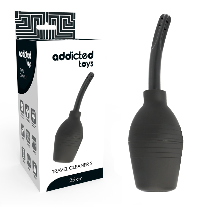 Poire de lavement anal silicone noir — Squeeze Clean · Addicted Toys · Hygiène anale