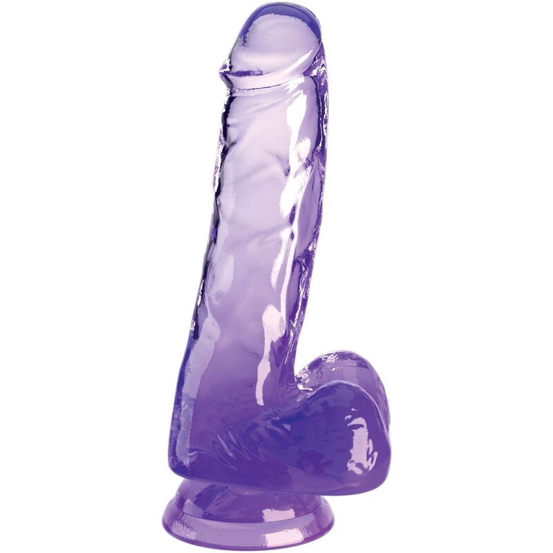 Gode réaliste Clear 13,5 cm violet ventouse - vue produit principale