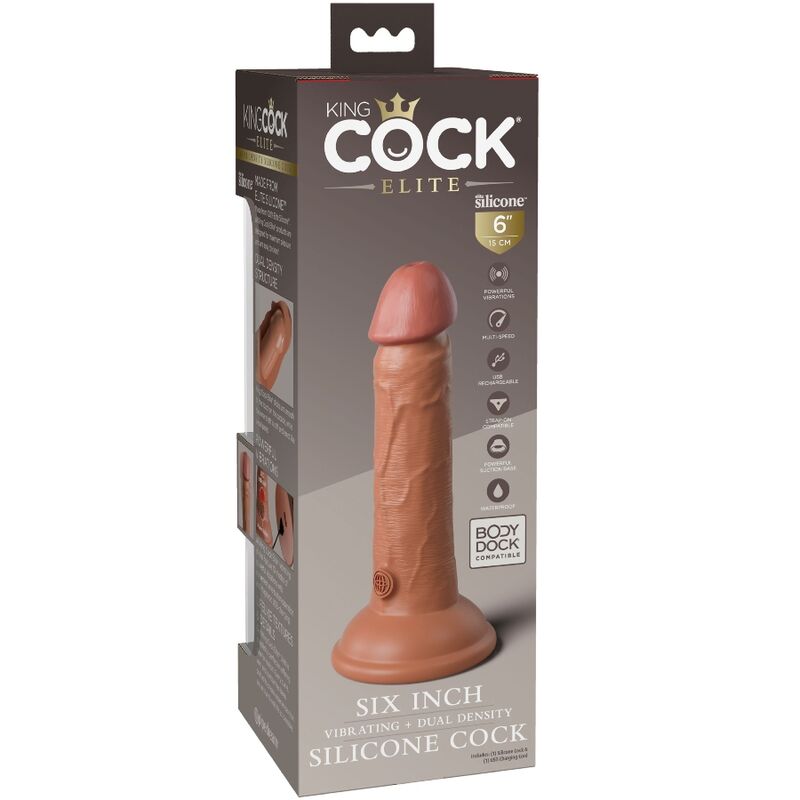 KING COCK ELITE GODE REALISTE VIBRANT SILICONE 152 CM CARAMEL