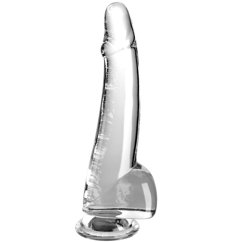 Gode réaliste kING COCK CLEAR GODE TESTICULES 19 CM TRANSPARENT