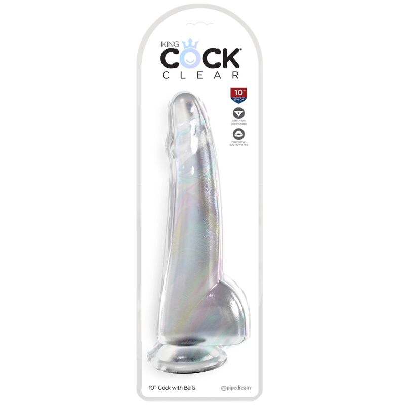 KING COCK CLEAR GODE TESTICULES 19 CM TRANSPARENT