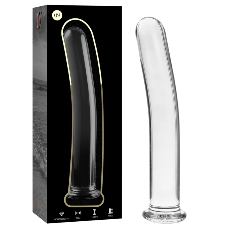 Gode verre anatomique 15,5 cm Ø 2,5 cm — vue de profil