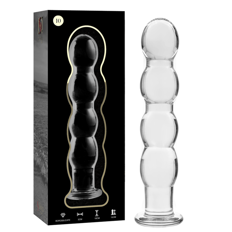 Gode verre 4 boules graduées 16,5 cm — vue de profil