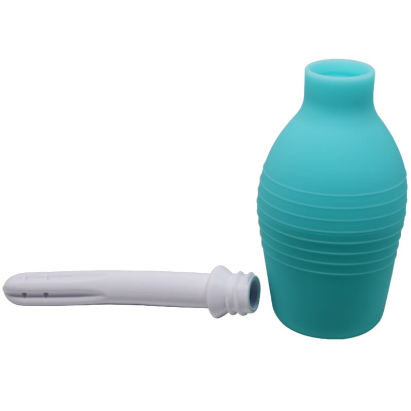 Poire de lavement anal caoutchouc bleu — autre angle