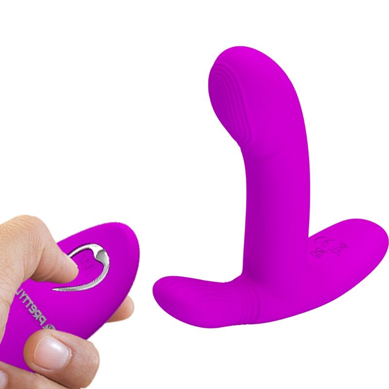 Stimulateur prostate + périnée courbé 12+10 modes — vue de profil