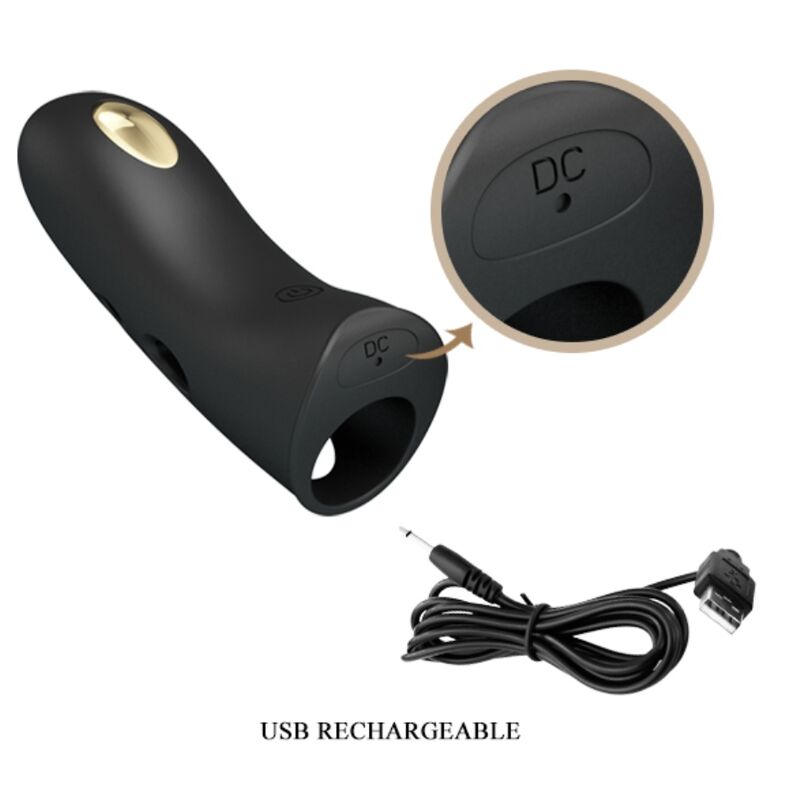 PRETTY LOVE COUVRE DOIGTS ELECTRO STIMULATEUR MARICO NOIR