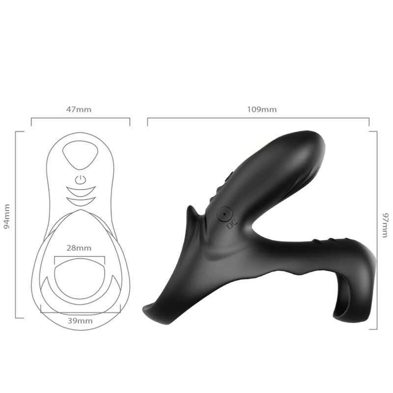 ARMONY ANNEAU VIBRATEUR DOUBLE RANGER POUR COUPLES NOIR